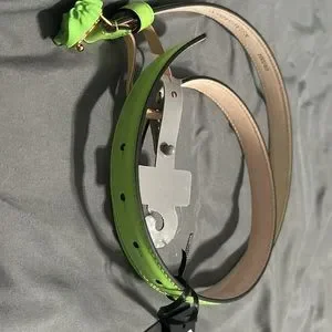 RARE! NEW Versace Belt women’s La Medusa leather Neon skinny belt NWT 100/40 Versace Underwater Barocco Leather Belt | Neiman Marcus main image 4